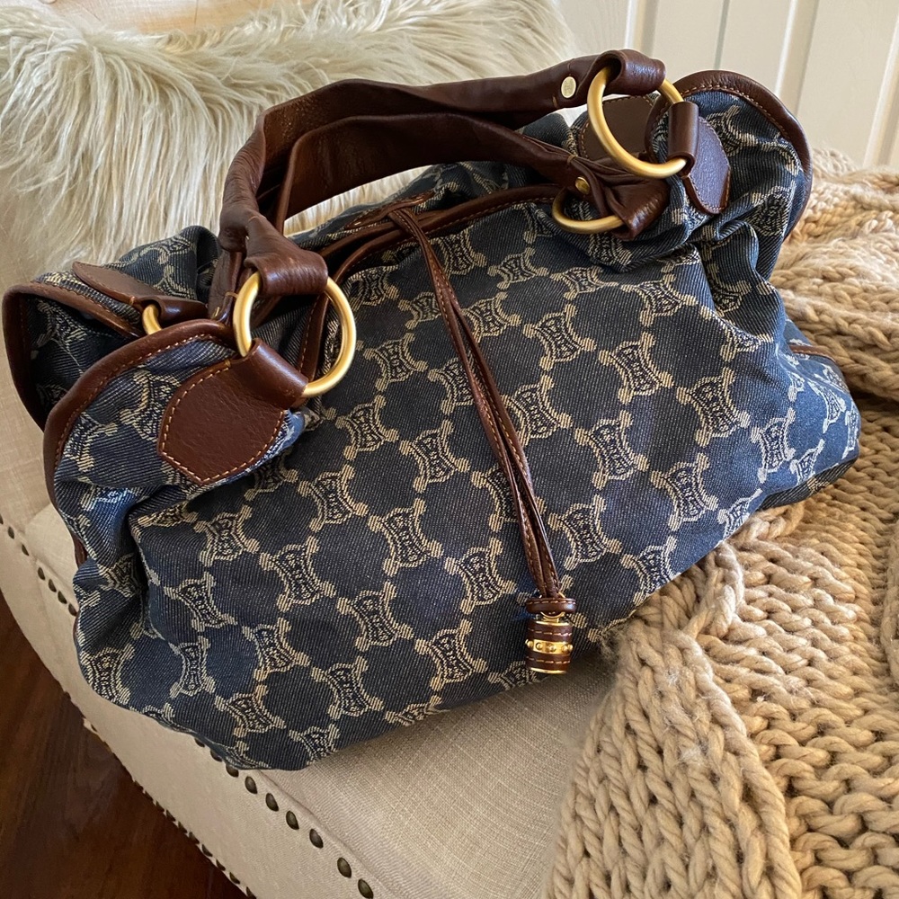 Celine Denim Triomphe Bag